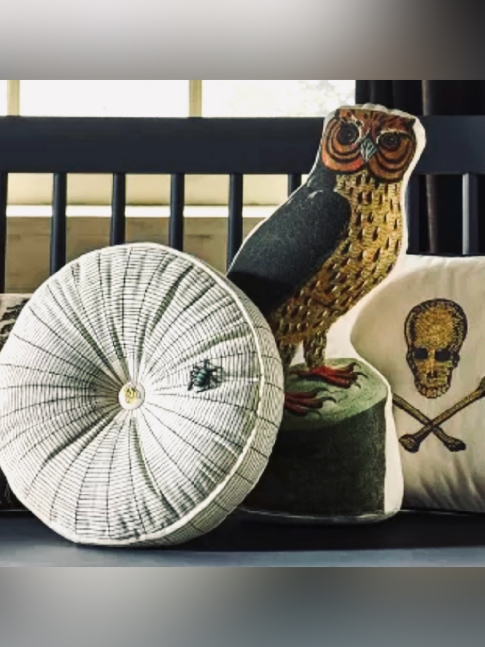 John Derian Threshold 12” Round Tangled Web Throw Pillow